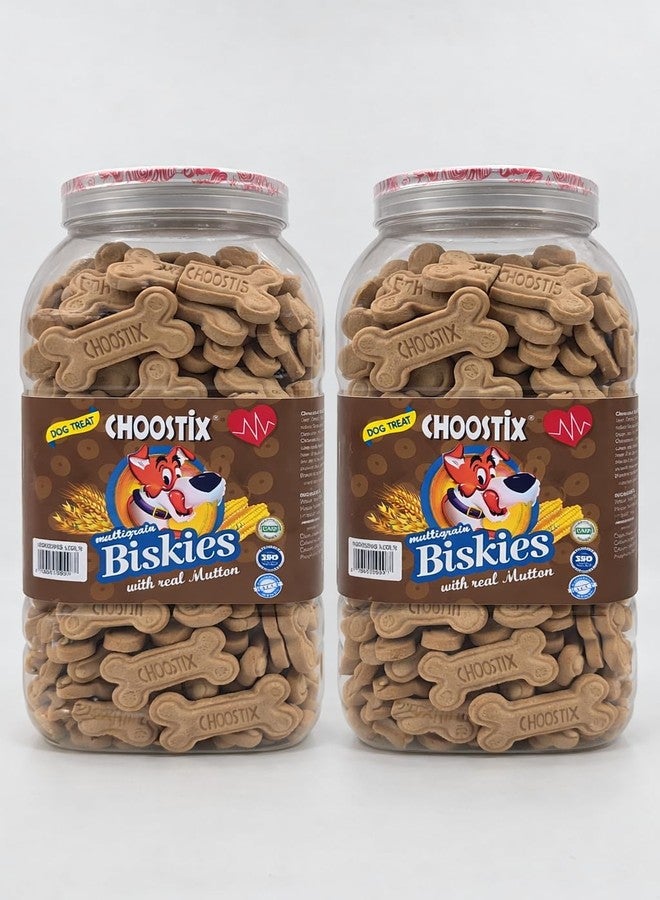 Choostix Biskies with Real Mutton Dog Treat, 1 kg (Pack of 2)