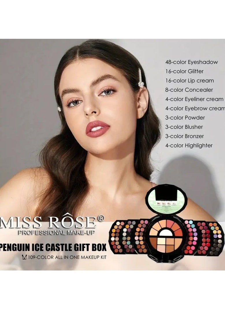 MISS ROSE M 109 colors All-in-One Makeup Kit with Penguin Ice Castle Gift Box  - Image 5