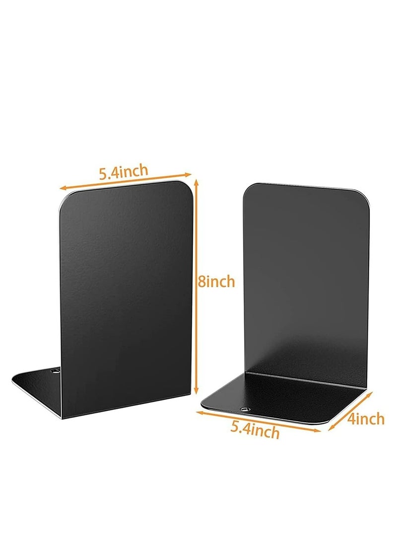 Oasisgalore 1 Pair Metal Bookends Book Ends for Home Office Shelves，Book Shelf Holder ，Black - Image 5