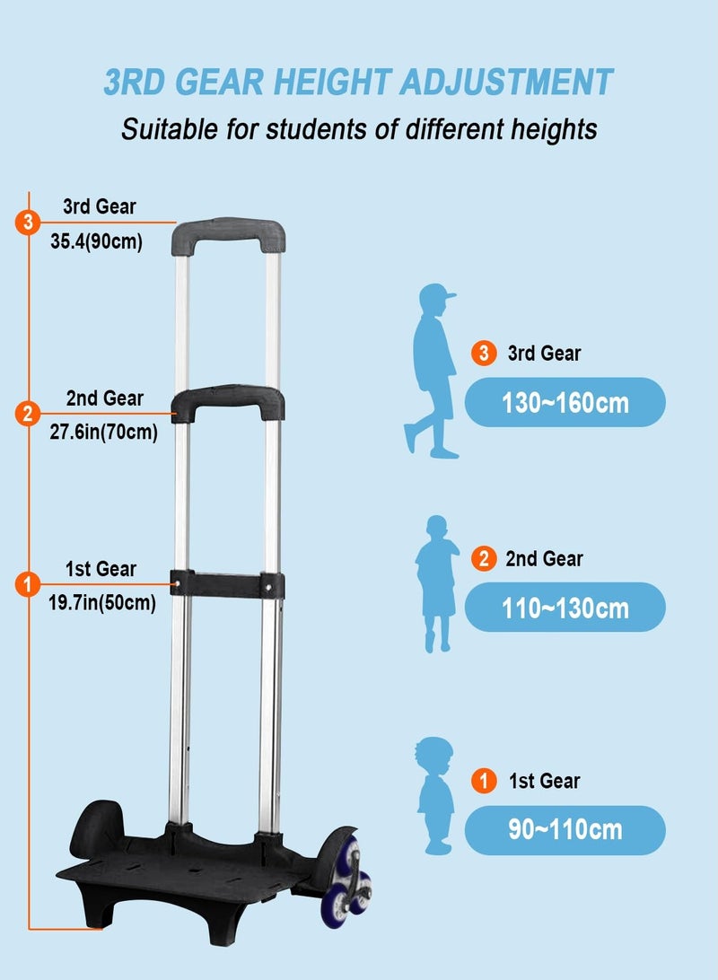 ZIRANYU حقيبة مدرسية للأطفال بتصميم هندسي مطبوع للفتيات للمرحلة الابتدائية والإعدادية والجامعية، حقيبة مدرسية كاجوال بعجلات وحقيبة كتف وحقيبة سفر (حقيبة ظهر بعجلات بنفسجية) - Image 4