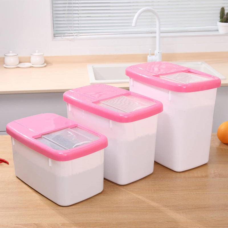 Rice Storage Box, 10 kg Rice Airtight Dry Food Dispenser BPA-Free Food Bucket with Transparent Sliding Cover for Cereal, Flour and Oatmeal - Image 3