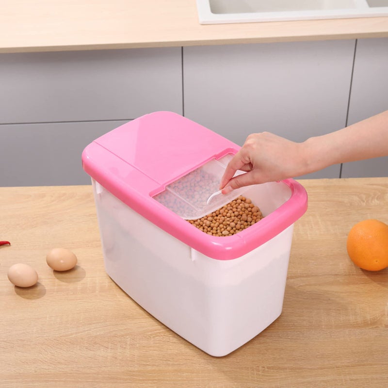 Rice Storage Box, 10 kg Rice Airtight Dry Food Dispenser BPA-Free Food Bucket with Transparent Sliding Cover for Cereal, Flour and Oatmeal - Image 2
