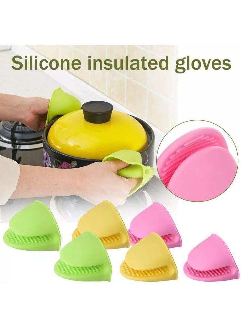 Silicone Heat Resistant Kitchen Oven Gloves (2 Pieces) - Versatile Silicone Oven Oven Gloves for Oven, Pots and Pans - Non-Slip Silicone Oven Gloves with Compact Kitchen Design, Silicone Pot Holder for Microwave and Hot Pots - Multiple Colors (Comes in Random Color) - Image 3