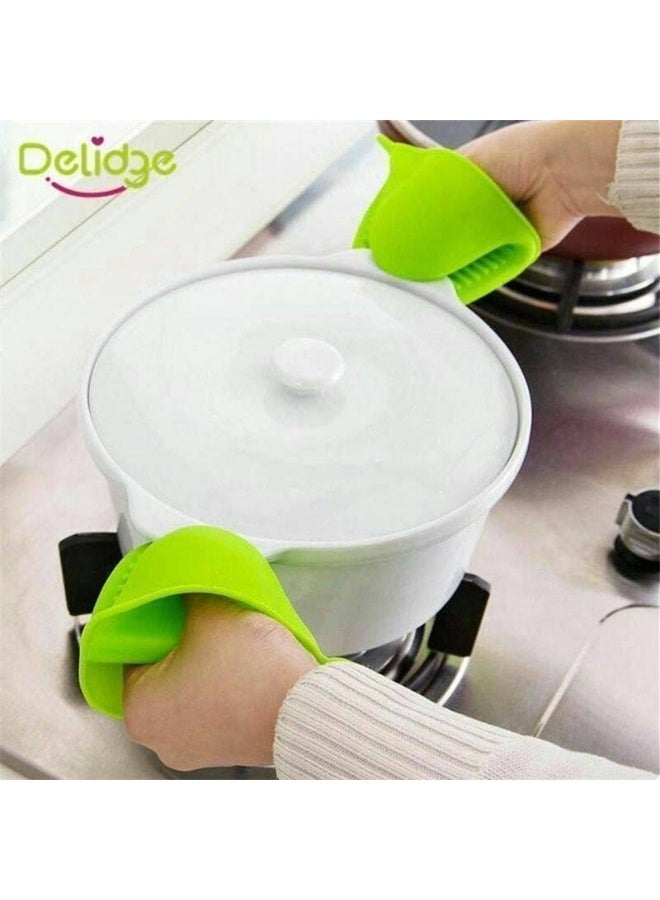 Silicone Heat Resistant Kitchen Oven Gloves (2 Pieces) - Versatile Silicone Oven Oven Gloves for Oven, Pots and Pans - Non-Slip Silicone Oven Gloves with Compact Kitchen Design, Silicone Pot Holder for Microwave and Hot Pots - Multiple Colors (Comes in Random Color) - Image 5
