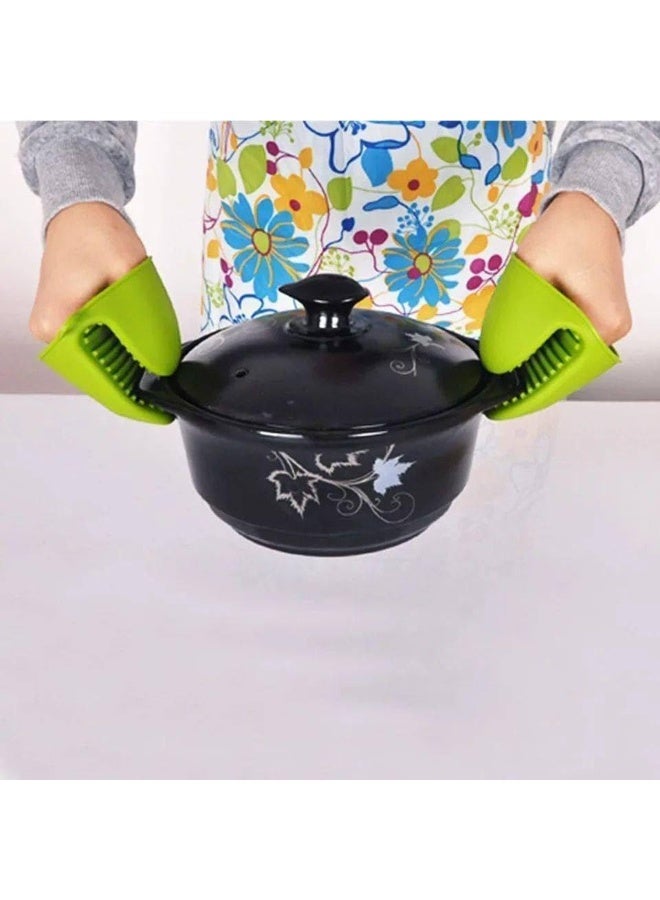 Silicone Heat Resistant Kitchen Oven Gloves (2 Pieces) - Versatile Silicone Oven Oven Gloves for Oven, Pots and Pans - Non-Slip Silicone Oven Gloves with Compact Kitchen Design, Silicone Pot Holder for Microwave and Hot Pots - Multiple Colors (Comes in Random Color) - Image 4