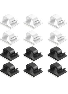 Generic 100 Pcs Adhesive Cable Clips, Plastic Cable Cord Organizers Cable Storage Management Clip for Home Office - Black, White  - Image 1