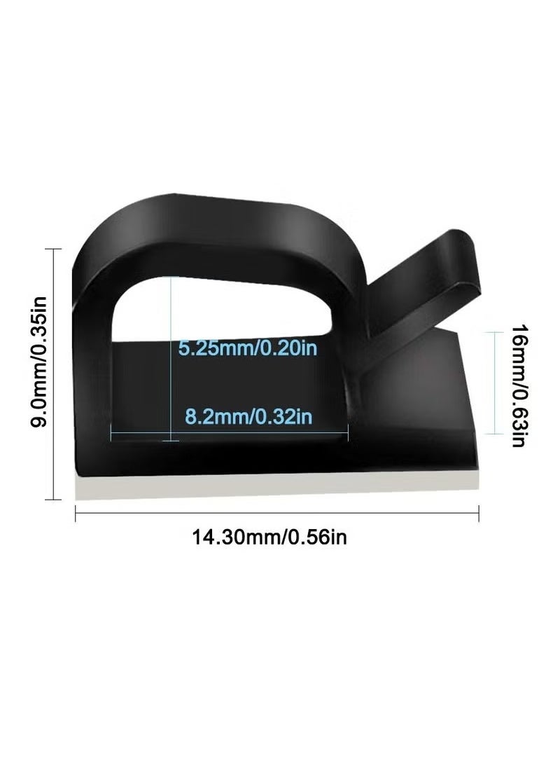 Generic 100 Pcs Adhesive Cable Clips, Plastic Cable Cord Organizers Cable Storage Management Clip for Home Office - Black, White  - Image 3