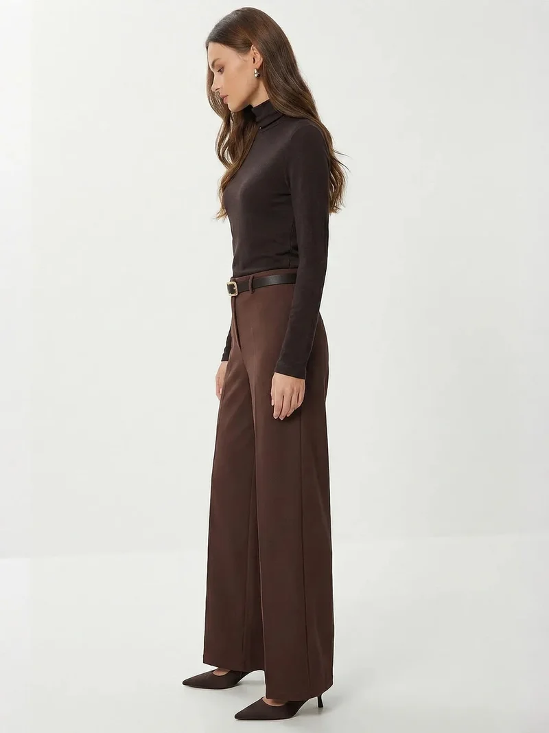 Happiness İstanbul ISTANBUL High Waist Wide Leg Trousers with Belt