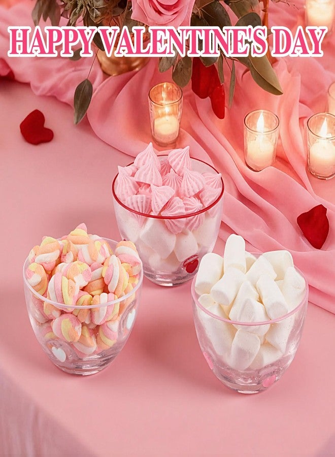 بوتشن طقم أوعية تقديم وجبات خفيفة على شكل قلب من بوتشن، 3 قطع، سعة 14 أونصة، مصنوعة من الزجاج الشفاف، مزينة بتصميم قلب، مثالية لتقديم الحلوى والحلويات، هدية رائعة لحفلات رومانسية وتزيين طاولة الطعام. - Image 4