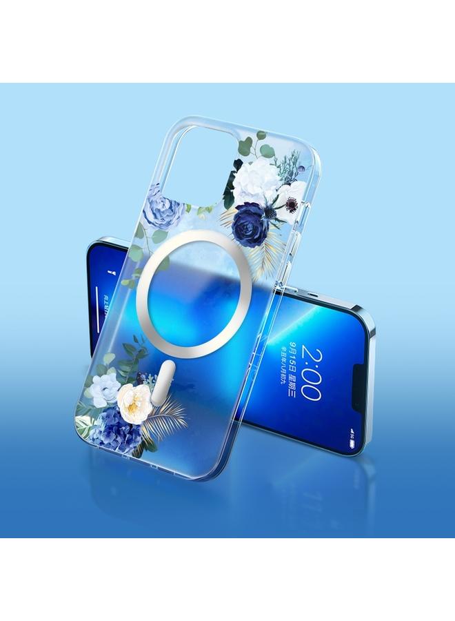 إيروريكس جراب هاتف ماج سيف بتصميم زهور غير لامع لهاتف آيفون 14 بلس - Image 1