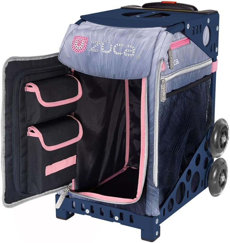 ZUCA Ice Dreamz Lux Sport Insert Bag and Navy Blue Frame with Flashing Wheels - Image 2