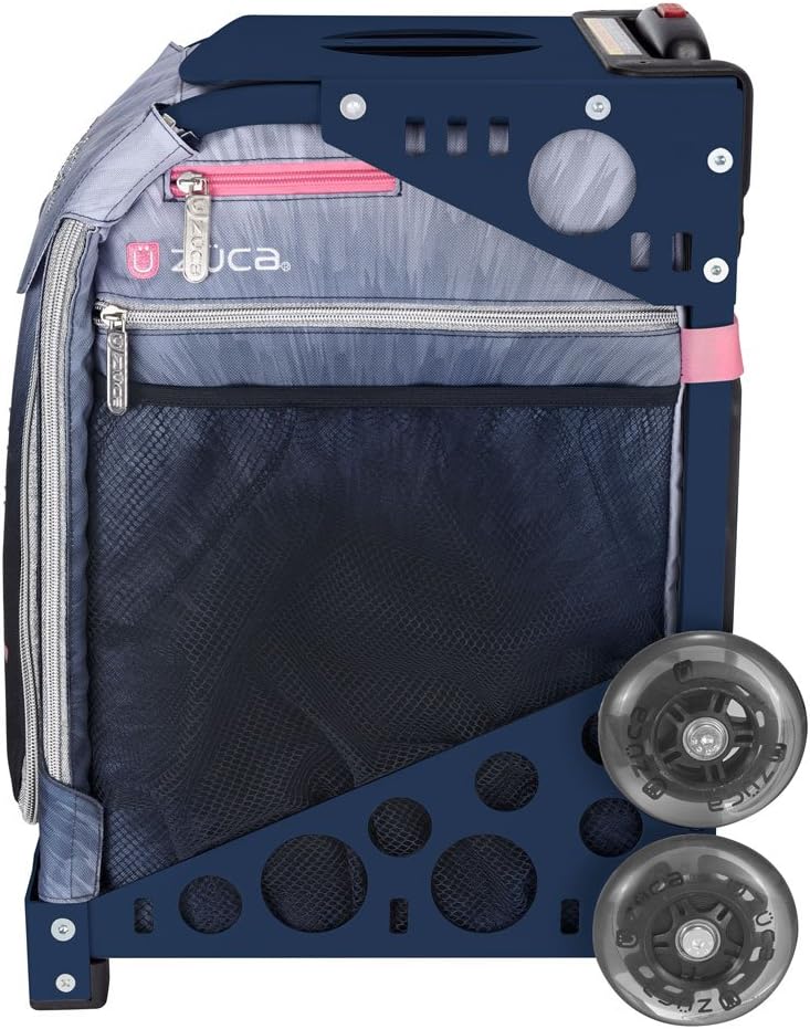 ZUCA Ice Dreamz Lux Sport Insert Bag and Navy Blue Frame with Flashing Wheels - Image 3