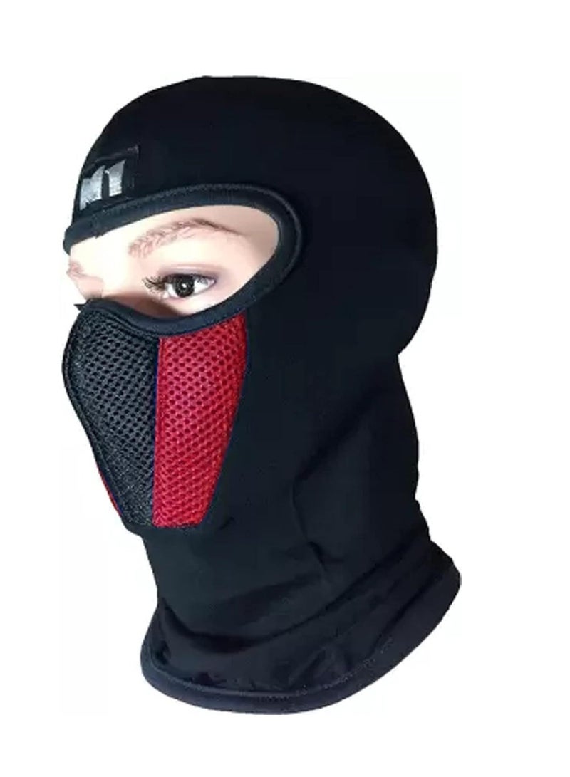 Generic Rider Full Helmet Face Mask | Full Face Cover Balaclava Protection Filter Plain Full Face Mask - Red  - Image 2