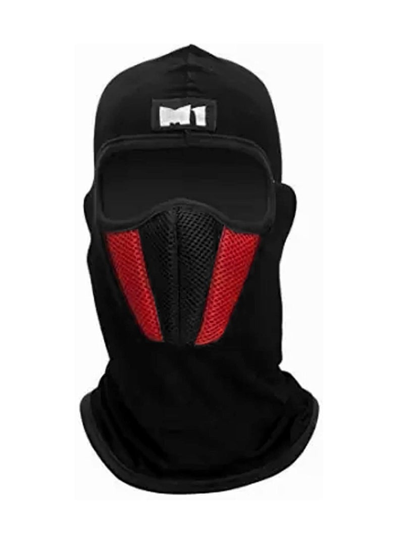 Generic Rider Full Helmet Face Mask | Full Face Cover Balaclava Protection Filter Plain Full Face Mask - Red  - Image 3