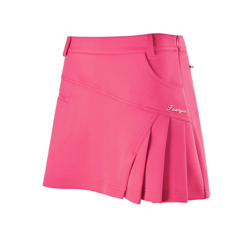 Generic Summer Golf Skirt with Built-in Shorts Pink  - Image 1
