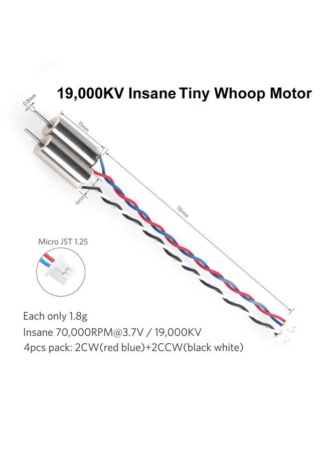 كريزبوني 4 قطع محرك 6X15 مم (سرعة: مجنونة) 19000 كيلو فولت لشفرة Inductrix Tiny Whoop Micro Jst 1.25 Plug  - Image 2