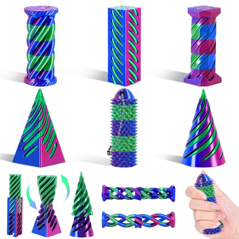 comwish Spiral Cone Fidget Toy Little Ouchies 3D Printed Fidget Toys for Stress Relief Focus Tool Impossible Cone Pyramid Passthrough Fidget Toy for Valentines Day Gifts for Kids and Adults - Image 3