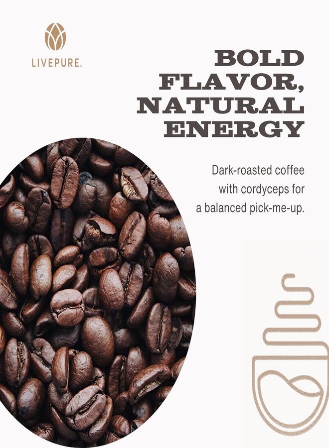 PureCafé Cordyceps Mushroom Coffee | Mushroom Coffee Drink Mix | Single-Serve Coffee Packets | Cordyceps Coffee Blend | Smooth, Rich Flavor | 30 Servings - Image 5