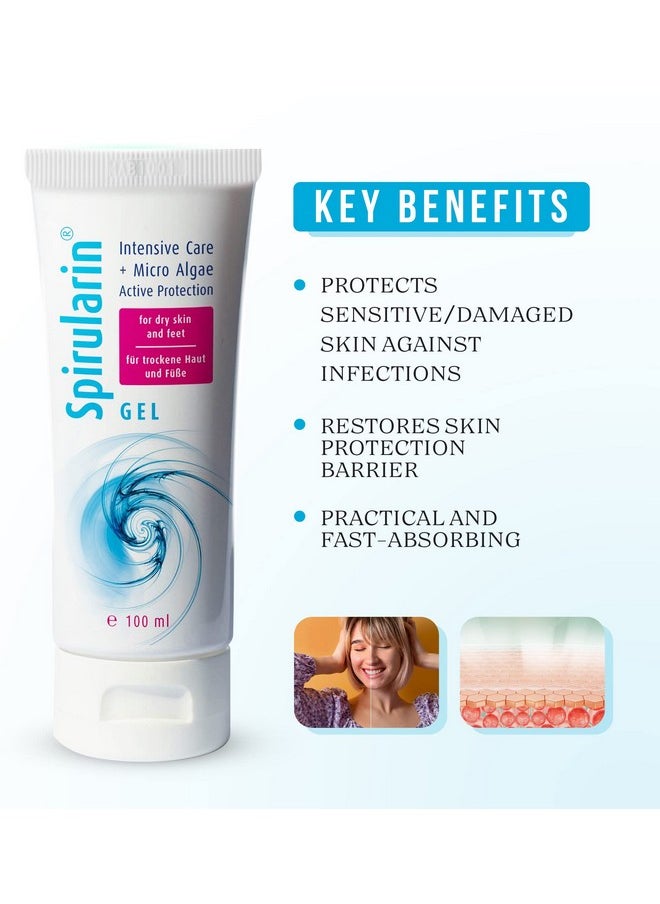 Spirularin Intensive Care Gel For Dry Skin And Feet Spirulina Microalgae Moisturizer For Sensitive Problem Skin 3.4 Fl Oz  - Image 3