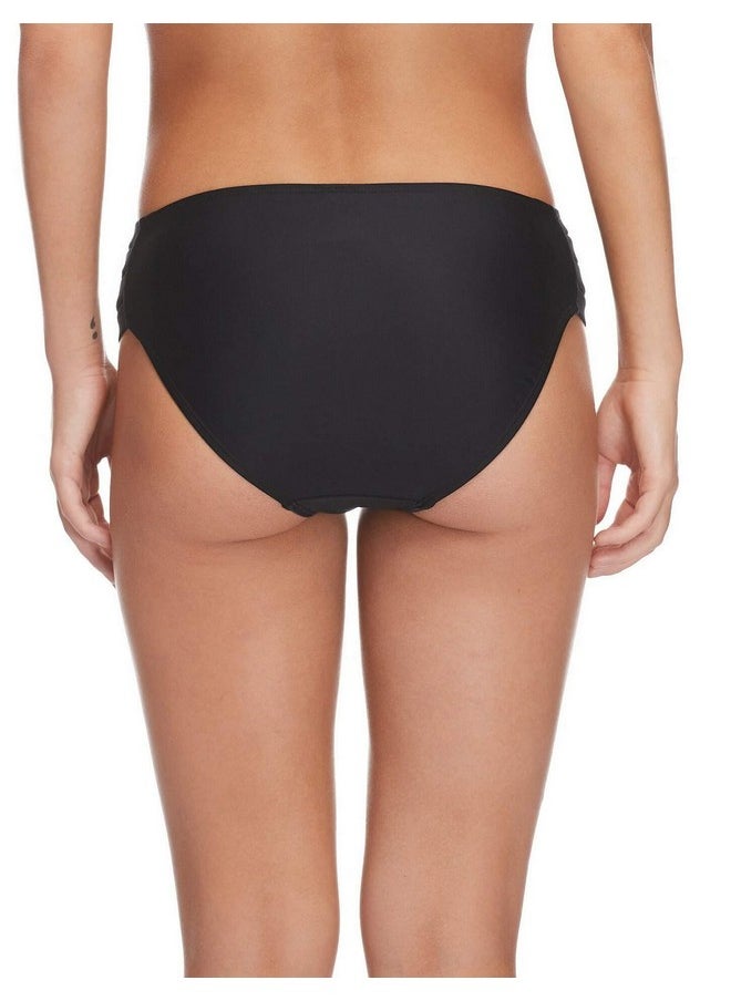 Body Glove - Body Glove Women's Standard Smoothies Nuevo Contempo Solid Full Coverage Bikini Bottom Swimsuit, Black, Medium - Image 1