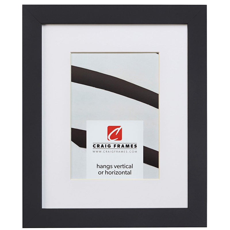 Craig Frames Essentials 24x30 Black Modern Picture Frame Matted for 20x26 Photo