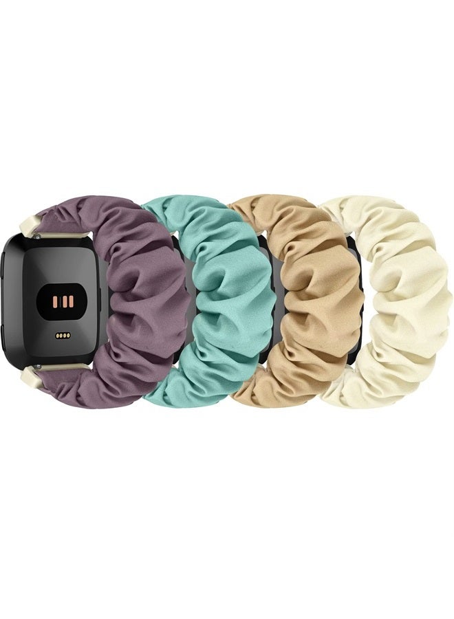 ShuYo Scrunchie Watch Bands for Fitbit Versa/Versa 2 / Versa Lite/Versa SE Women Men,Replacement Soft Nylon Stretchy Wristabnd For Fitbit Versa Smart Watch - Image 1