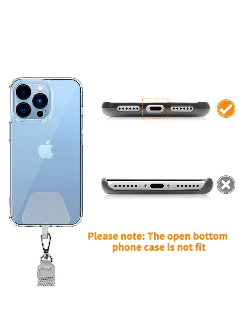 2-Pack Adjustable Phone Lanyard with Patches, Universal Neck Strap Compatible with Most Smartphones, Hands-Free Carrying for Daily Use and Travel (Black/Gray) - Image 2