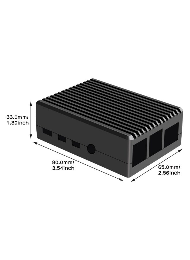 علبة تبريد سلبية من الألومنيوم لجهاز Raspberry Pi 4 Model B، أسود - Image 5