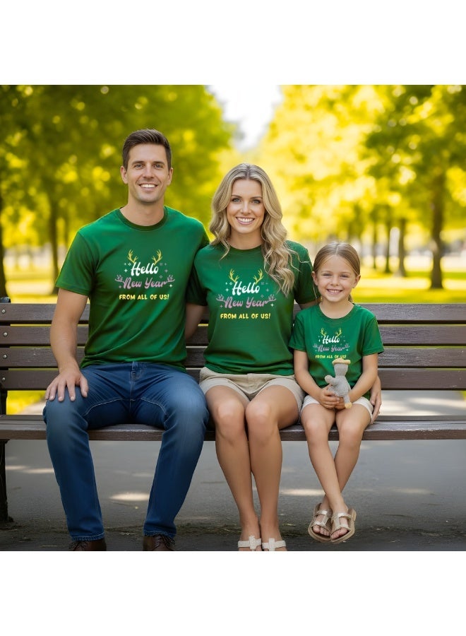 برينت شوب فور مي طقم تيشيرتات عائلية متناسقة للعام الجديد للرجال والنساء والأطفال | ملابس احتفالية للحفلات، وجلسات التصوير، والتجمعات المنزلية، وفعاليات العد التنازلي - Image 3