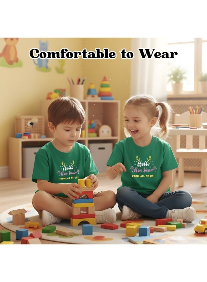 برينت شوب فور مي طقم تيشيرتات عائلية متناسقة للعام الجديد للرجال والنساء والأطفال | ملابس احتفالية للحفلات، وجلسات التصوير، والتجمعات المنزلية، وفعاليات العد التنازلي - Image 5