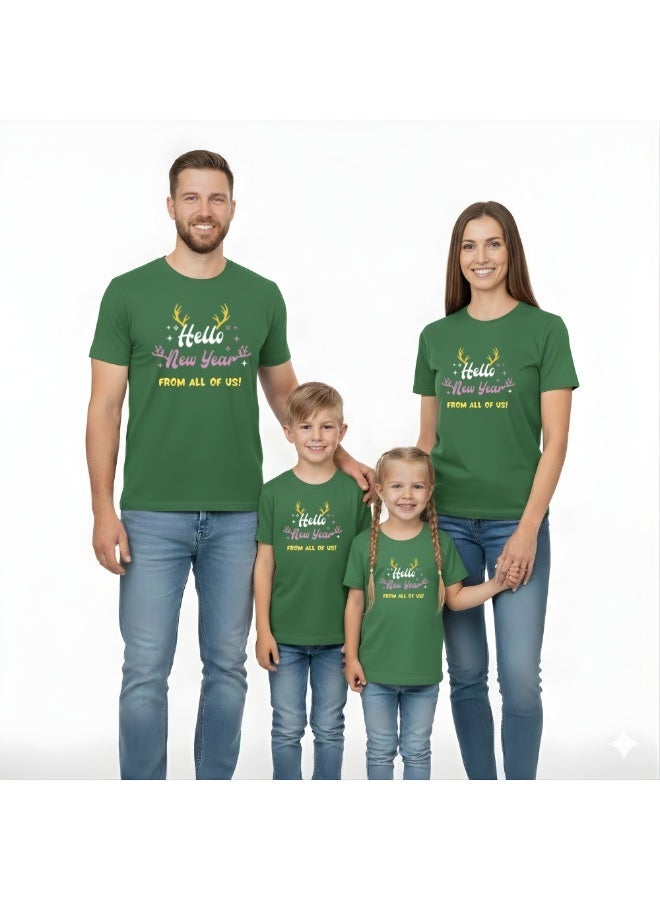 برينت شوب فور مي طقم تيشيرتات عائلية متناسقة للعام الجديد للرجال والنساء والأطفال | ملابس احتفالية للحفلات، وجلسات التصوير، والتجمعات المنزلية، وفعاليات العد التنازلي - Image 1