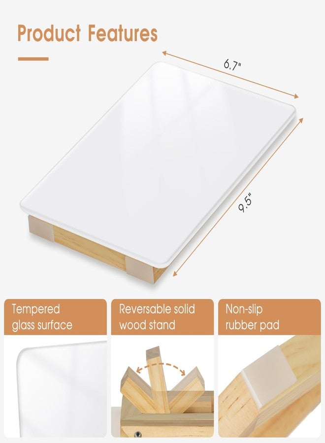 QUEENLINK Desktop Glass Dry Erase Board, Small Glass Whiteboard with Adjustable Wood Stand - Reusable Desk Notepad 9.5" x 6.7" for Home Office - Image 4