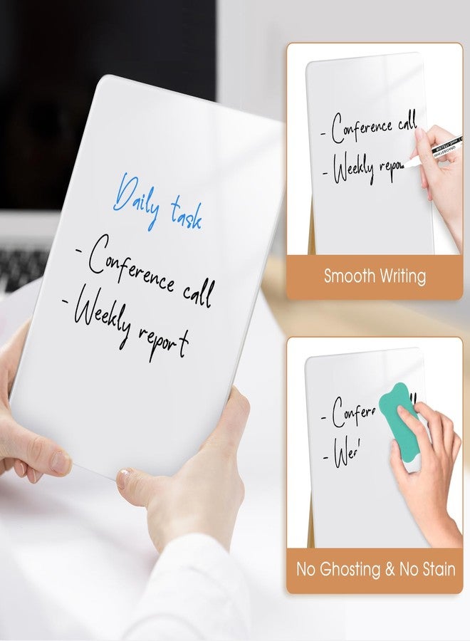QUEENLINK Desktop Glass Dry Erase Board, Small Glass Whiteboard with Adjustable Wood Stand - Reusable Desk Notepad 9.5" x 6.7" for Home Office - Image 5