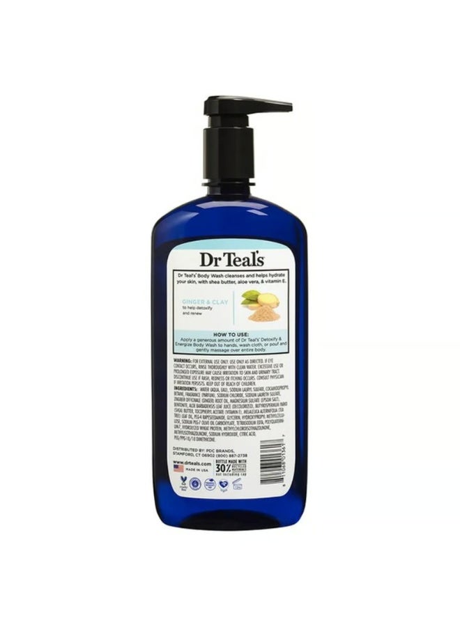Dr. Teals Pure Epsom Salt Body Wash, Detoxify & Energize 24oz - Image 2