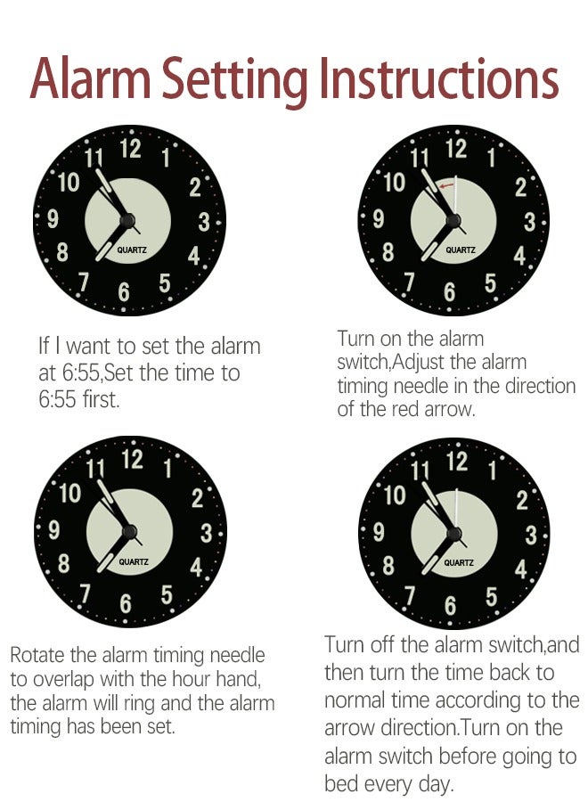 AHAKAC Twin Bell Alarm Clock, Loud Alarm Clock with Backlight, Silent Clock for Bedroom Home or Office, Great for Heavy Sleepers - Image 4