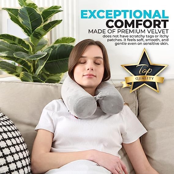 RudraLand RudraLand Twist Memory Foam Travel Pillow Neck Lumbar and Leg Support for Travling on Airplane Train Bus or at HomeAdjustable Bendable Roll Pillow with Washable Soft Cover - Image 4