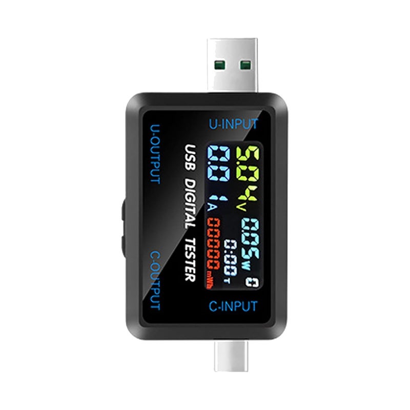 aqxreight Multi Function USB Voltage Current Test Meter Digital Display Capacity Tester Power Tester Digital Voltmeter Electrical Appliances Detection Device Support Groups of Measurement (6527-Q) - Image 2