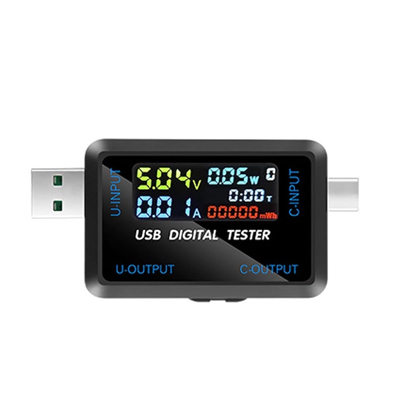 aqxreight Multi Function USB Voltage Current Test Meter Digital Display Capacity Tester Power Tester Digital Voltmeter Electrical Appliances Detection Device Support Groups of Measurement (6527-Q) - Image 1