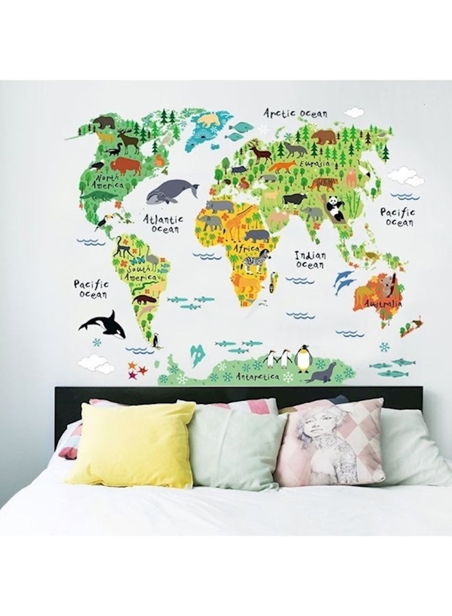NIBEMINENT World Map Removable Wall Sticker Green/Blue 10X10cm - Image 4