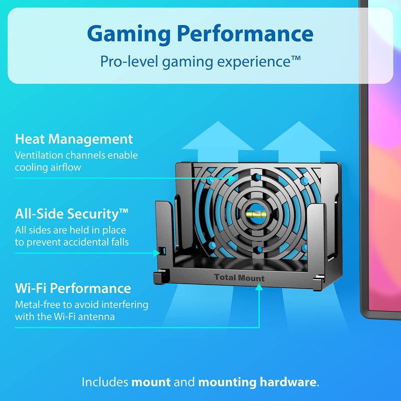 TotalMount Wall Mount for Nintendo Switch 1 (Mounts Switch 1 by TV) â€“ Switch 1 Black - Image 4