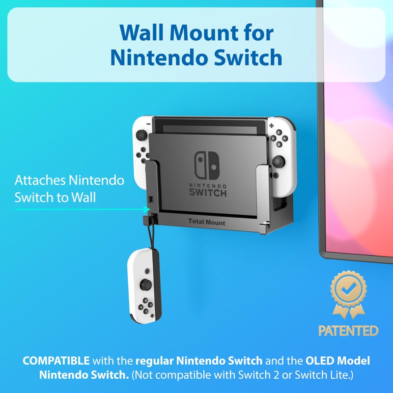 TotalMount Wall Mount for Nintendo Switch 1 (Mounts Switch 1 by TV) â€“ Switch 1 Black - Image 2