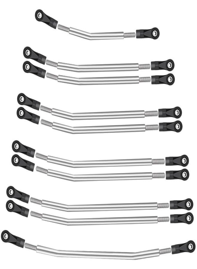 FACCNOY 313mm/324mm Metal Link Set Linkage Steering Rod with Nylon End Kit for 1/10 RC Crawler Car Compliable with Axial SCX10 SCX10II 90046 (324mm) - Image 4