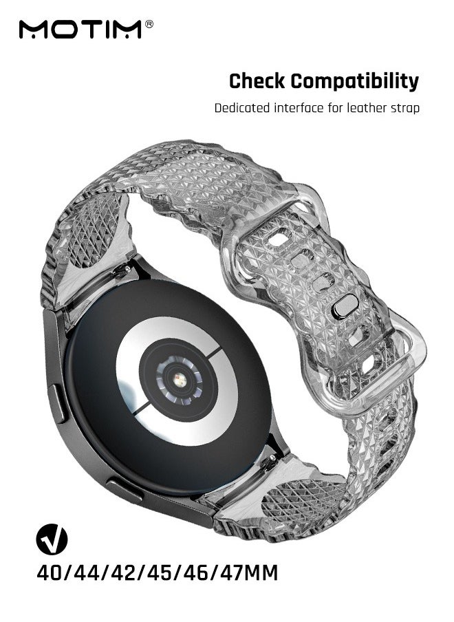 متوافق مع Samsung Galaxy Watch 6 Classic/6/5/4 Bands 40mm 42mm 43mm 44mm 45mm 46mm 47mm، بديل حزام السيليكون الناعم الشفاف متوافق مع Samsung Watch 6/5/4 Band/Galaxy 6 Classic band - pzsku/Z9149DCF0793BF90BD464Z/45/_/1732071254/3c6c2b2d-7a92-454b-ad4a-154568340429