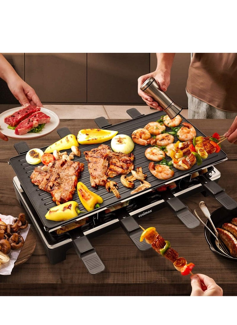 Cusimax Raclette Grill with Reversible Non-Stick Plate, 8 Pans & 1500W Power - pzsku/Z9149E1117C6A1D0D9B19Z/45/_/1732548392/8c793458-d55d-4ece-9f1e-06e746a5d415