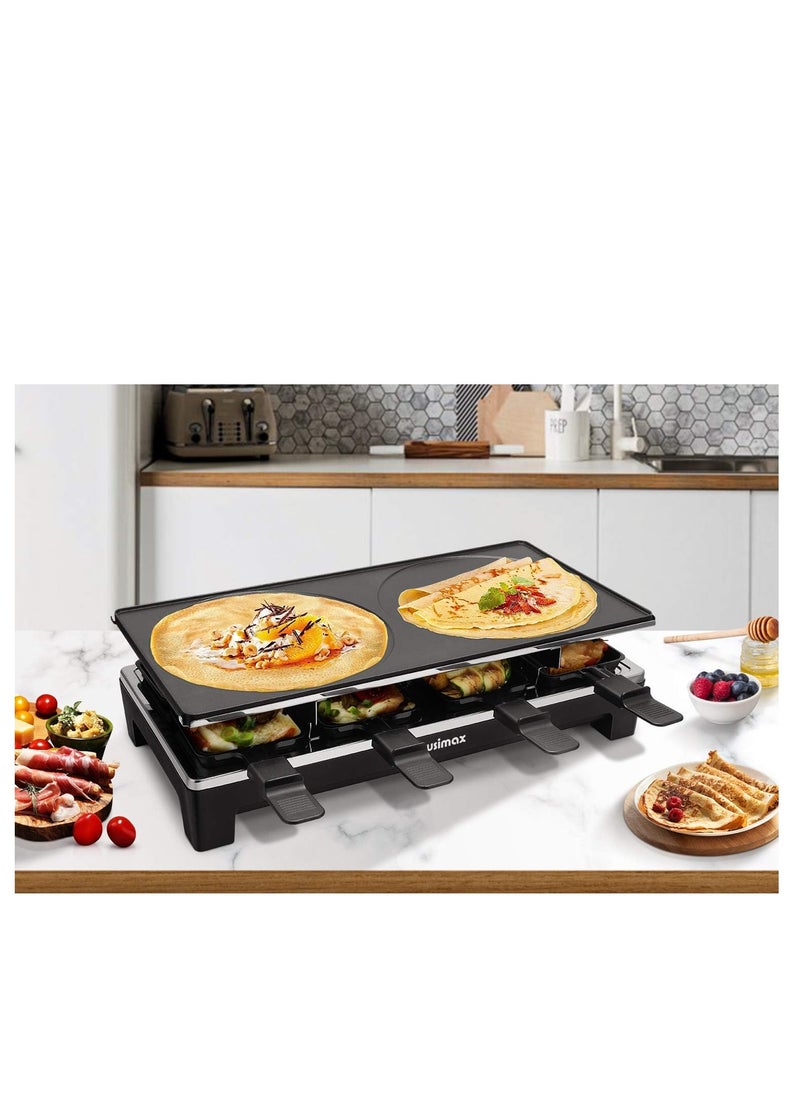 Cusimax Raclette Grill with Reversible Non-Stick Plate, 8 Pans & 1500W Power - pzsku/Z9149E1117C6A1D0D9B19Z/45/_/1732548393/1e4c8d52-338c-4476-b653-8ddf1656e1eb