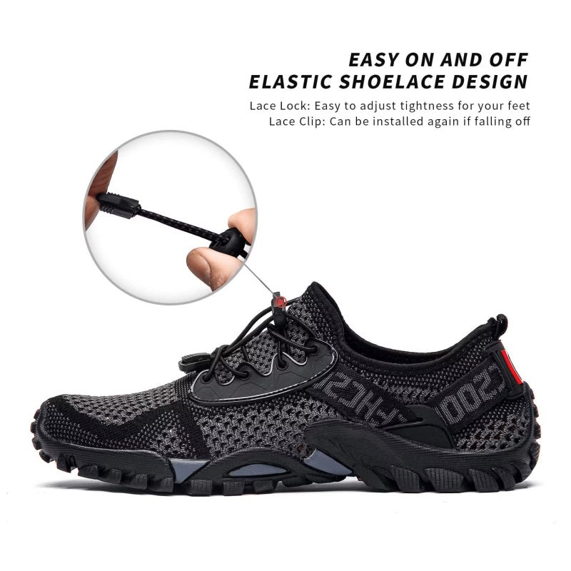SOBASO Water Shoes for Men Quick-Dry Women's Water Hiking Swim Skin Shoes Comfortable for Beach River Surf Grey Black - Image 4