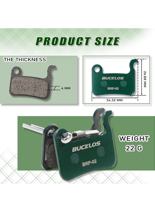 BUCKLOS 4 Pair Ceramic Bike Disc Brake Pads Bicycle Disc Brake Pads Compatible with Shimano Deore XT XTR LX SLX Hone Alfine Saint Disc Brake for Mountain Bike/Electric Bike/Road/Scooter - Image 4