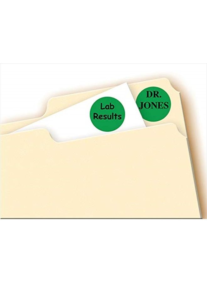 AVERY Print/Write Self-Adhesive Removable Labels, 0.75 Inch Diameter, Green, 1008 per Pack (05463) - Image 3