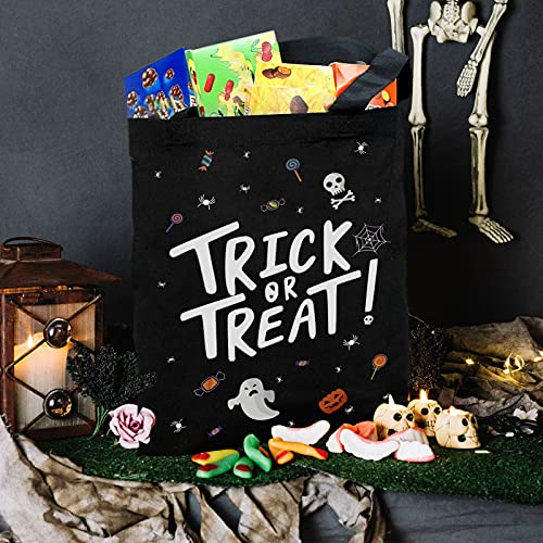 ATFUNSHOP Halloween Tote - 15.7'' Trick or Treat Canvas Bags, Reusable Large Grocery Bags for Kids - Image 4
