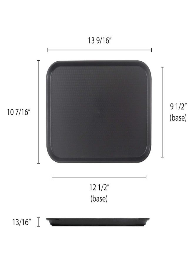 TrueCraftware- 10 1/2" X 13 5/8" Fast Food Tray Black Color Plastic Set of 12- for Café Standard Cafeteria/Fast Food Tray Restaurant Serving Trays Set for Coffee Table Kitchen Party Restaurants - Image 5